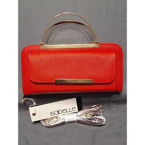 Isabelle Clutch With Crossbody Strap Red